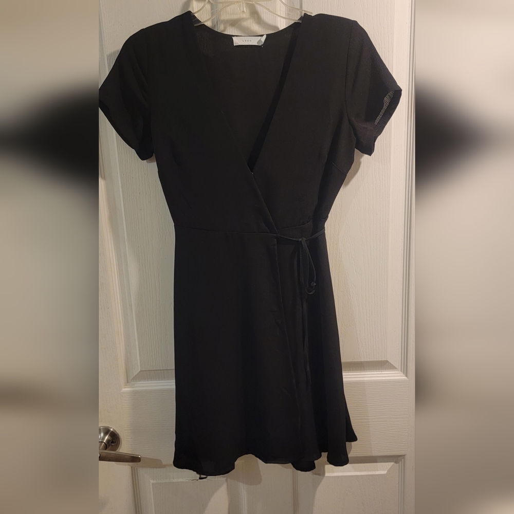 Black wrap mini dress